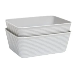 Panière de rangement x2 plastique 16,8x12,5xH6,5cm (3 modèles)