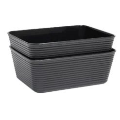 Panière de rangement x2 plastique 16,8x12,5xH6,5cm (3 modèles)