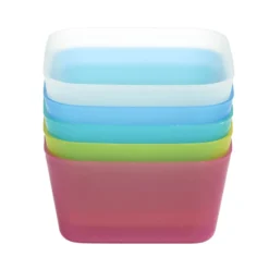Panière de rangement x5 plastique multicolore 8,6x8,6xH4,5cm
