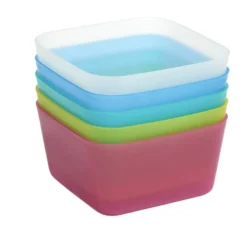 Panière de rangement x5 plastique multicolore 8,6x8,6xH4,5cm