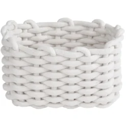 Panière en coton effet tricot 23x17xH.13 cm