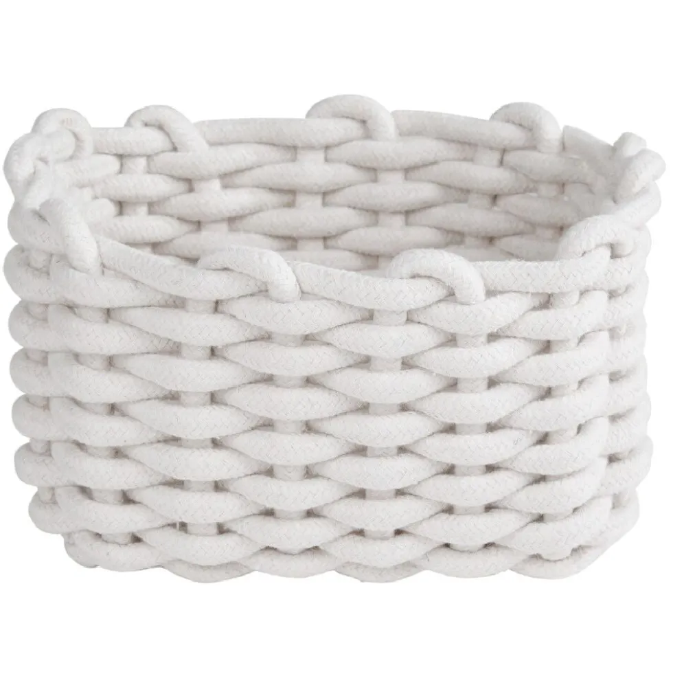 Panière en coton effet tricot 23x17xH.13 cm
