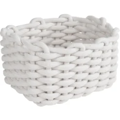Panière en coton effet tricot 23x17xH.13 cm