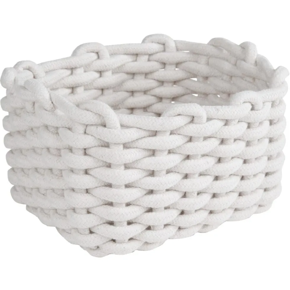 Panière en coton effet tricot 23x17xH.13 cm