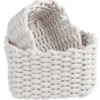 Panière en coton effet tricot 27x22xH.16 cm