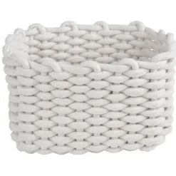 Panière en coton effet tricot 27x22xH.16 cm