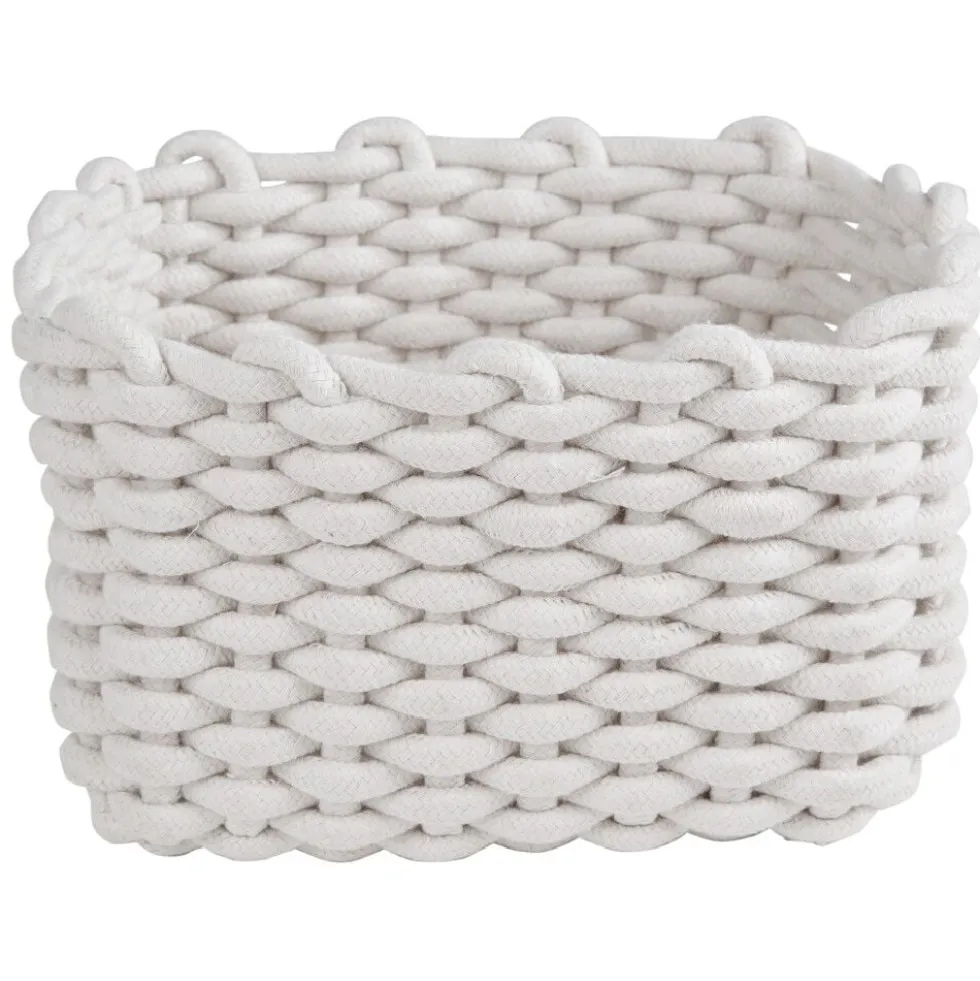 Panière en coton effet tricot 27x22xH.16 cm