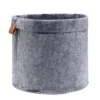 Panière en feutrine grise Ø23xH21cm