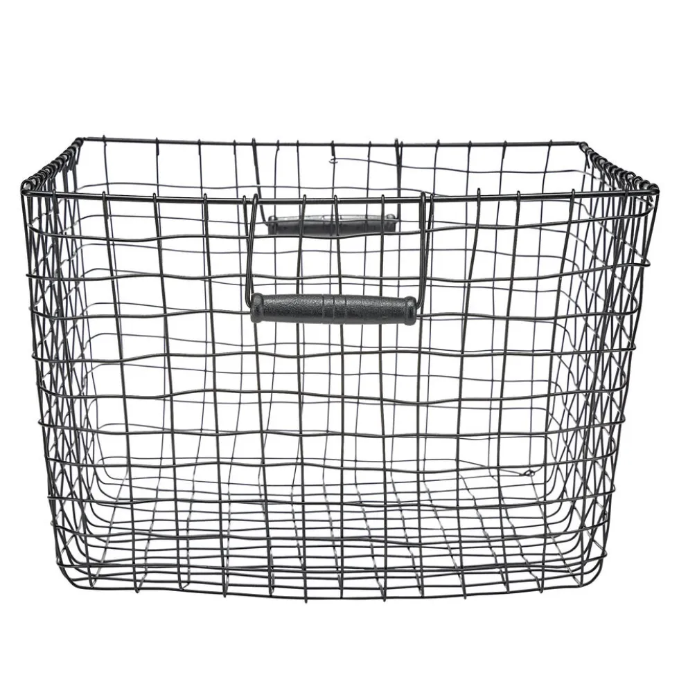 Panière en métal filaire noir 38x38xH25cm