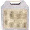Panière feutrine et bambou grise Grand modèle 47x17xH42cm