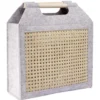 Panière feutrine et bambou grise Moyen modèle 42x14xH38cm