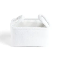 Panière laine bouclée blanche 36x26xH20cm