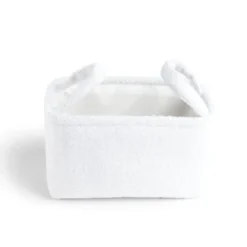 Panière laine bouclée blanche 28x18xH15cm