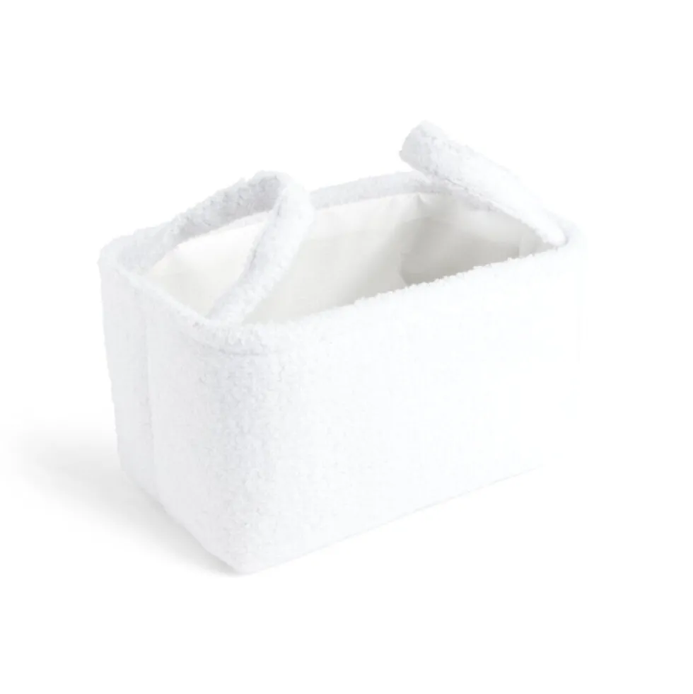 Panière laine bouclée blanche 28x18xH15cm