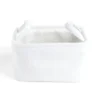 Panière laine bouclée blanche 32x22xH18cm