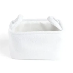 Panière laine bouclée blanche 32x22xH18cm