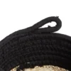 Panière naturelle jacinthe d'eau coton beige et noir Ø15xH12cm
