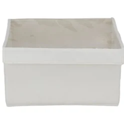 Panière rangement vêtement avec couvercle et fenêtre beige 35,5x26xH21,5cm