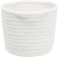 Panière ronde coton blanc
