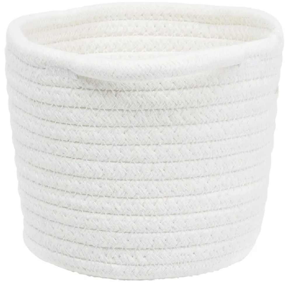 Panière ronde coton blanc