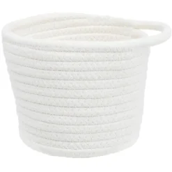 Panière ronde coton blanc