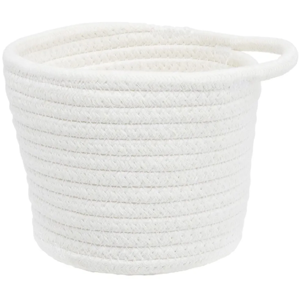 Panière ronde coton blanc