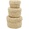 Panière ronde jonc tressé naturel x3