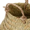 Panière tressée jonc de mer bicolore blanc naturel