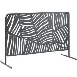 Panneau décoratif feuillage ajouré métal noir 50x90cm