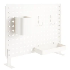 Panneau métal pour bureau L52xH37cm avec 2 compartiments amovibles et 2 crochets