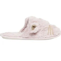 Pantoufles chaussons chat rose et doré (3 tailles)