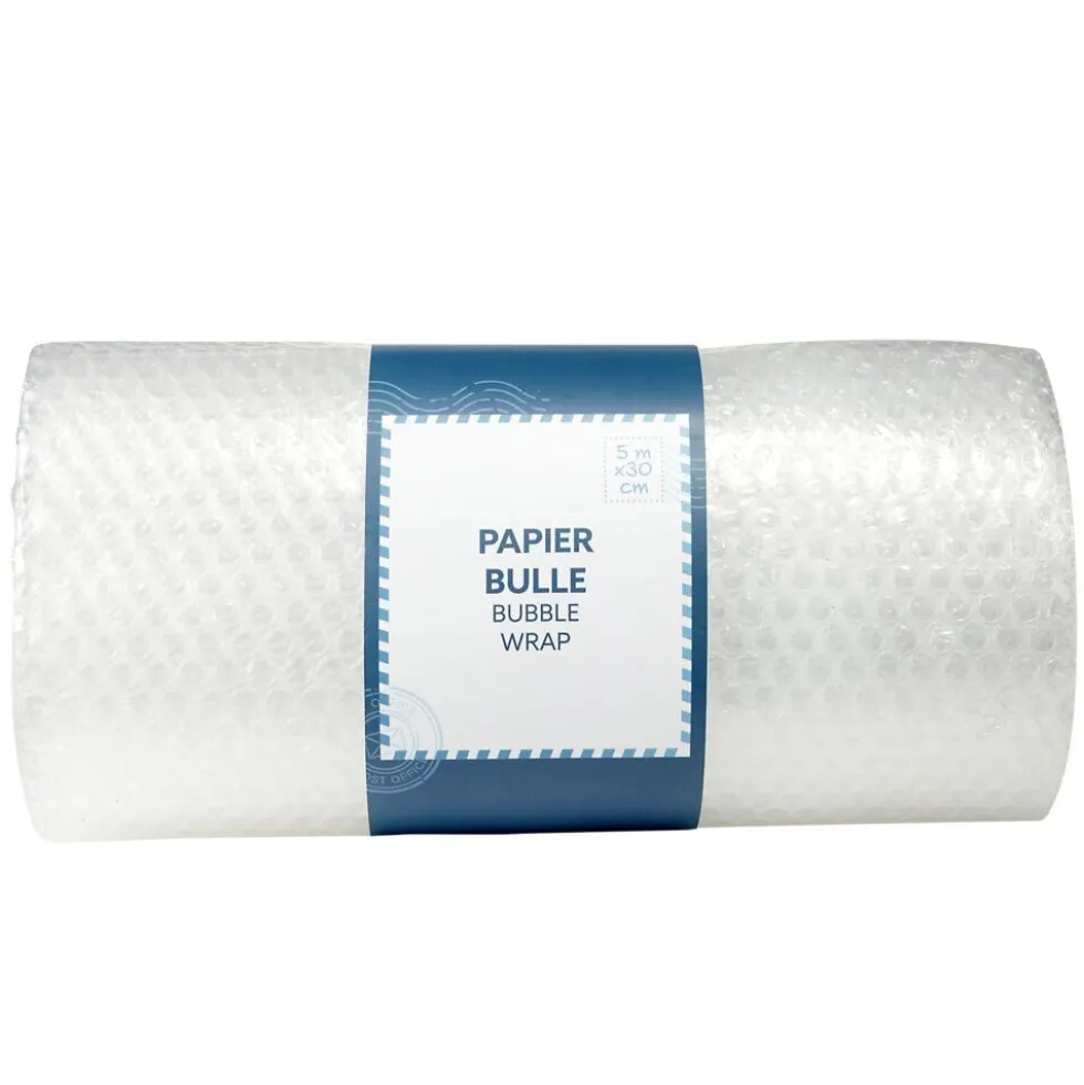 Papier bulle transparent 30cm rouleau 5m