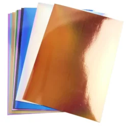 Papiers créatifs adhésifs holographiques 10 pages 20x20cm