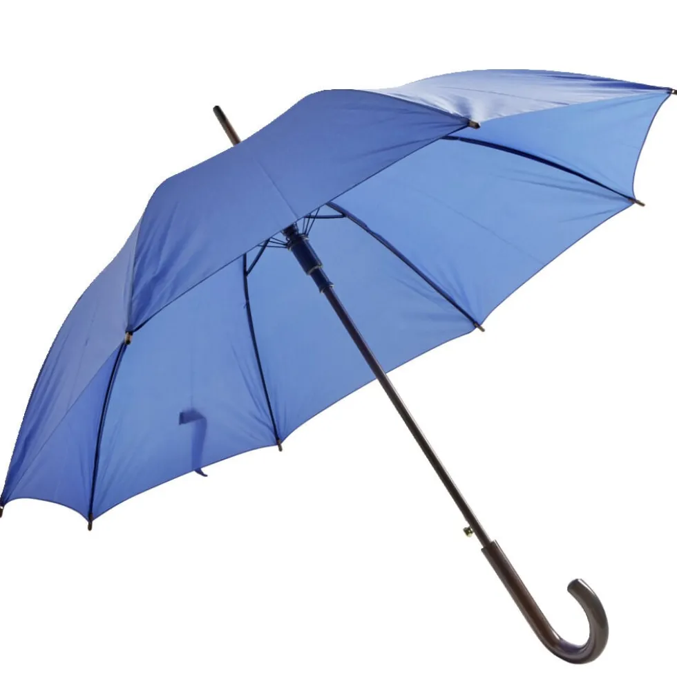 Parapluie canne automatique uni bleu L87cm