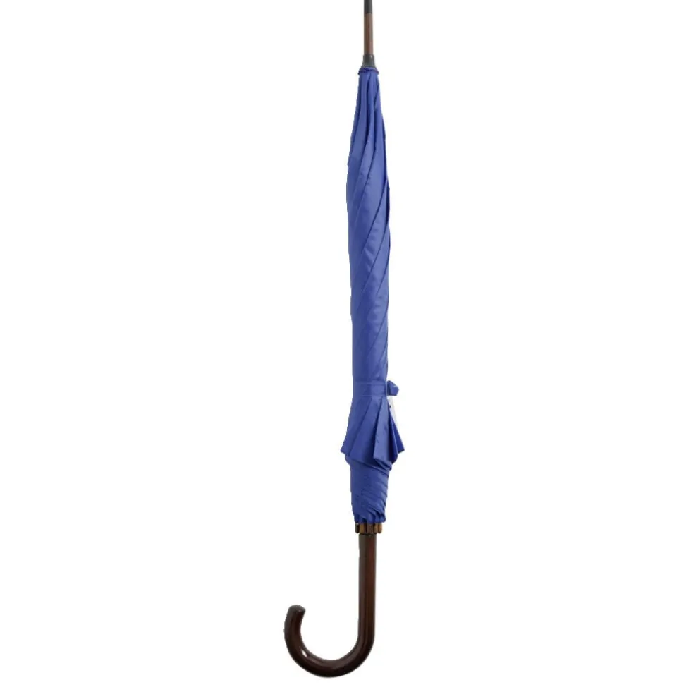 Parapluie canne automatique uni bleu L87cm