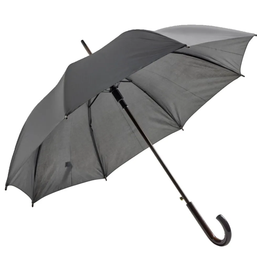 Parapluie canne automatique uni noir L87cm