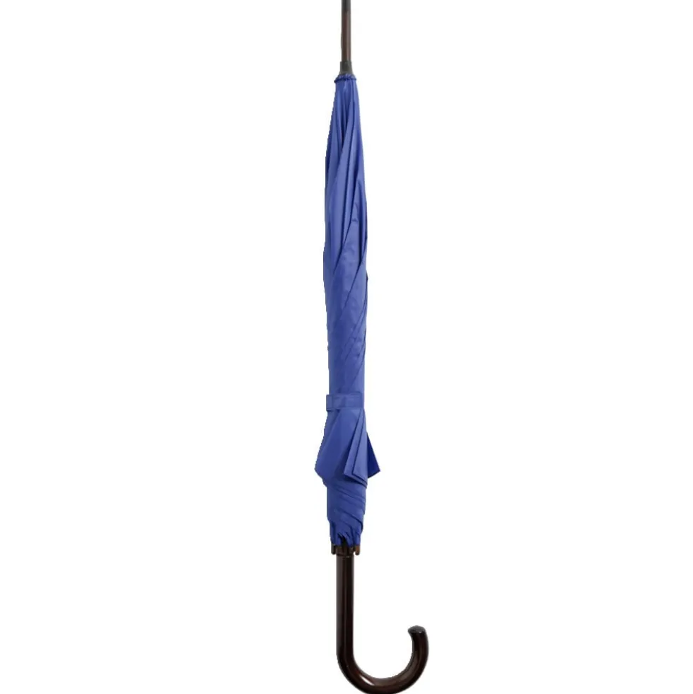 Parapluie canne manuel uni bleu L87cm