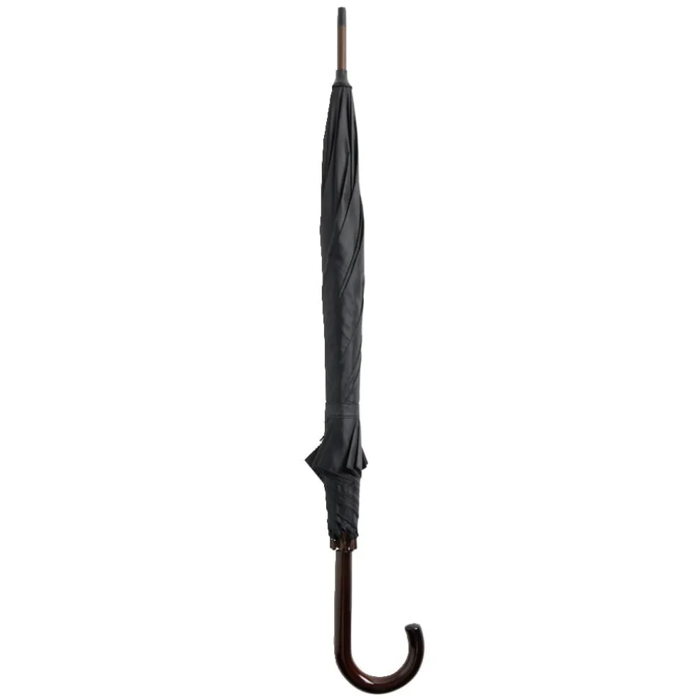 Parapluie canne manuel uni noir L87cm