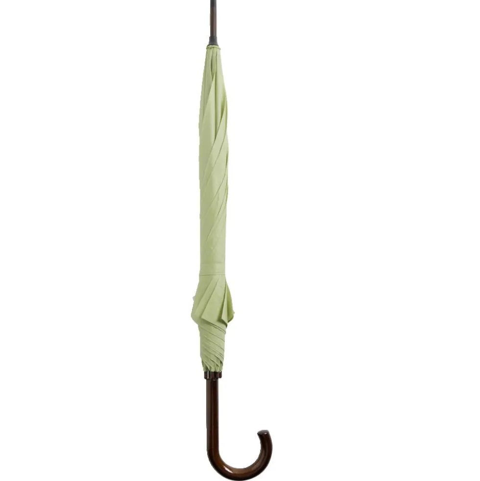 Parapluie canne manuel uni vert L87cm