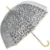 Parapluie canne transparent imprimé léopard