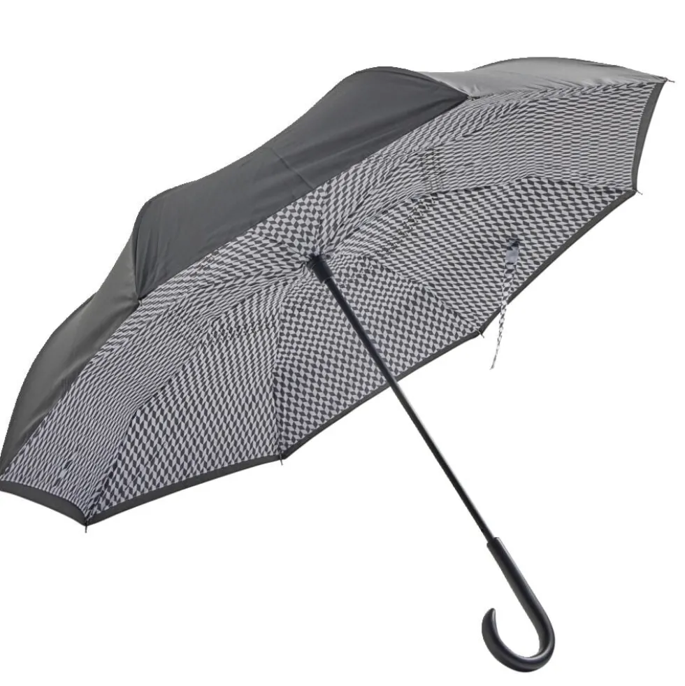 Parapluie inversé motif noir et blanc L87cm