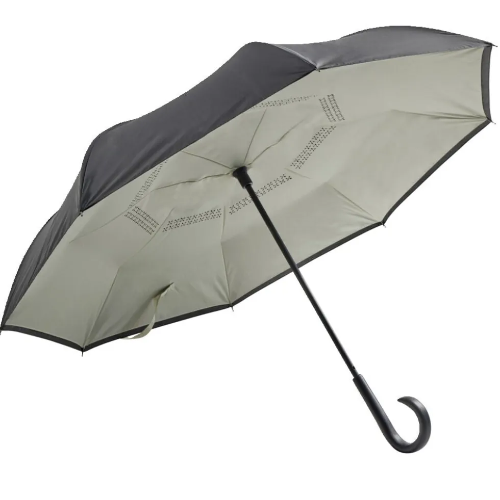 Parapluie inversé uni noir et blanc L87cm