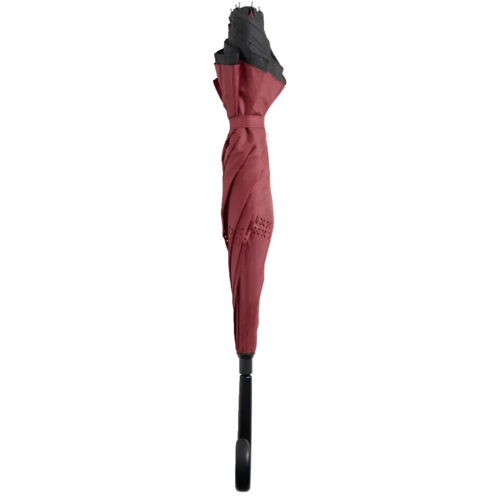 Parapluie inversé uni noir et rouge L87cm