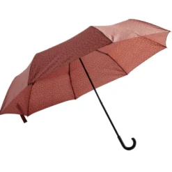 Parapluie pliable manuel terracotta et fleur noir L24cm