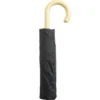 Parapluie pliable manuel uni noir et manche bois L24cm