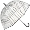 Parapluie transparent et noir motifs demi-cercles L85cm