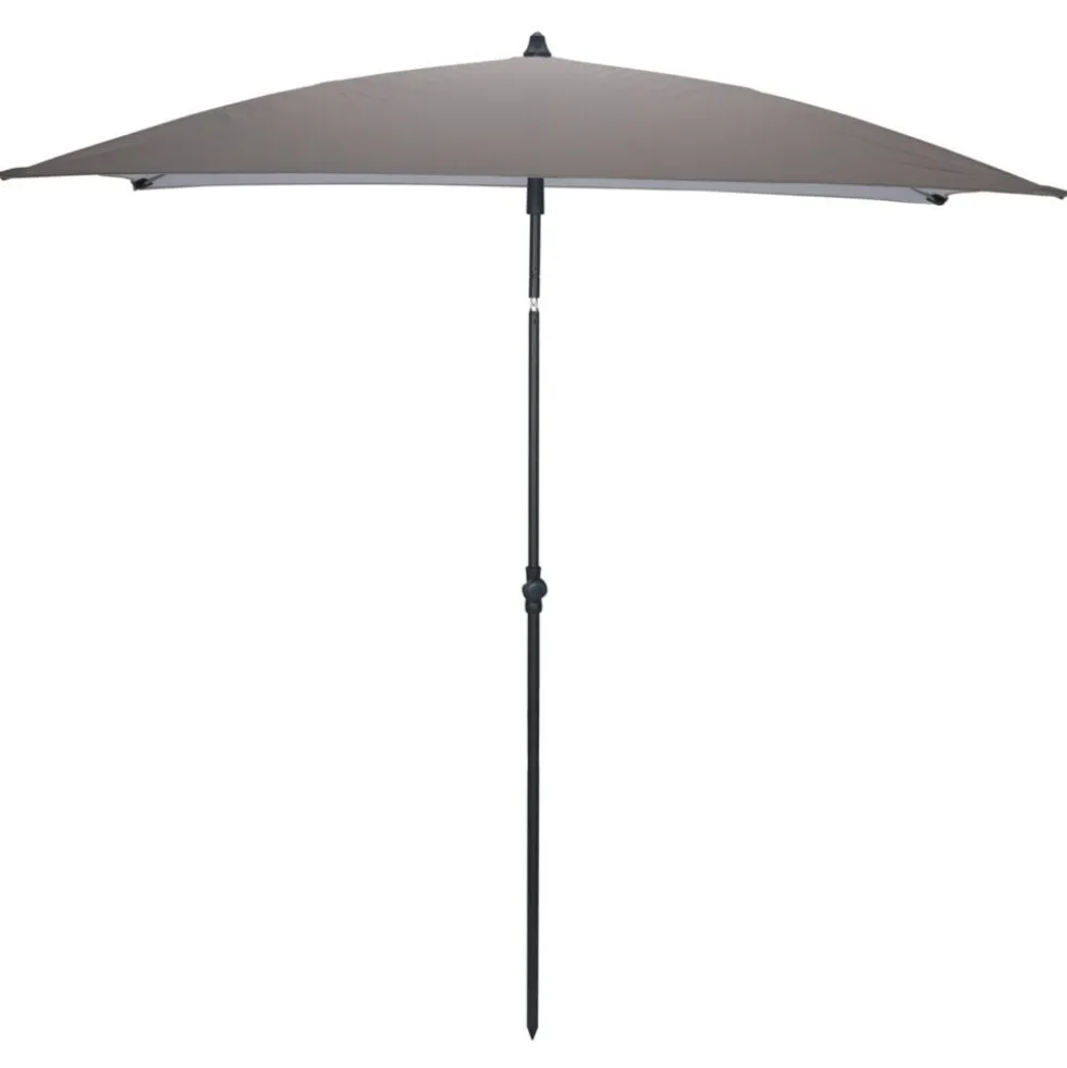 Parasol centré Chili rectangulaire push-up inclinable gris 180x118xH210cm