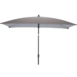 Parasol centré Chili rectangulaire push-up inclinable gris 180x118xH210cm