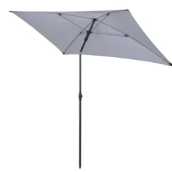 Parasol centré Chili rectangulaire push-up inclinable gris 180x118xH210cm