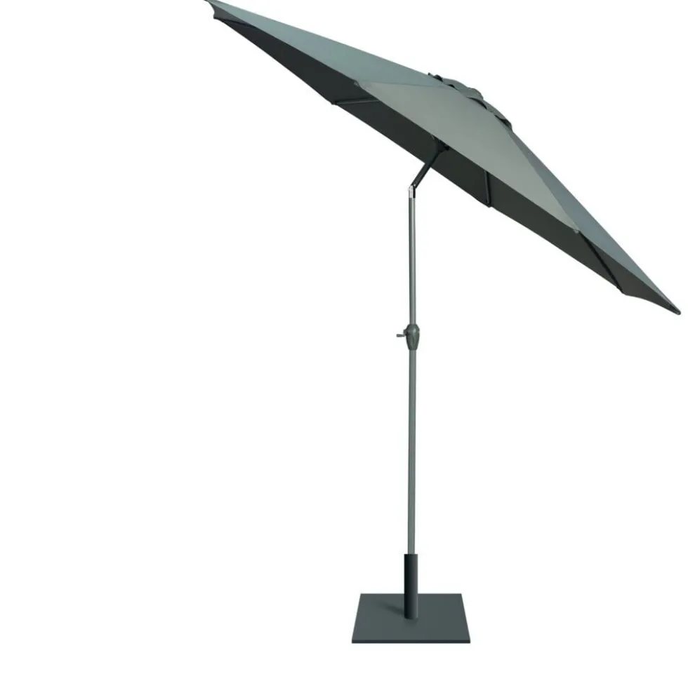 Parasol centré Cuba inclinable à manivelle vert foncé Ø300xH245cm